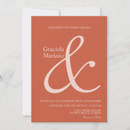 Convite de Casamento Ampersand Terracotta Rosa Sua