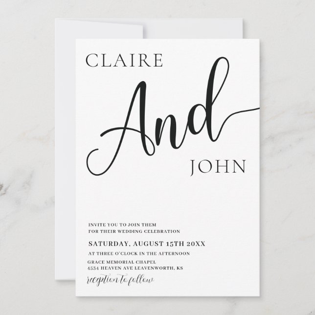 Convite de Casamento And Script (Frente)