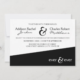 Convite de Casamento - Ângulo Preto Ever & Ever