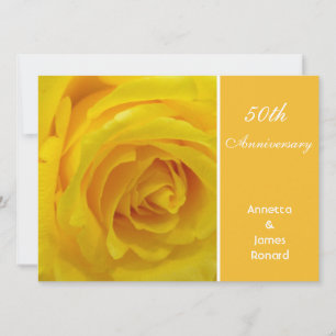 Convite de casamento aniversário flor rosa amarela