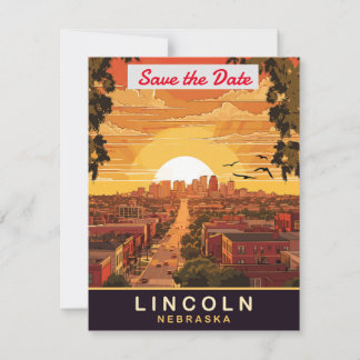 Convite de Casamento ao Pôr do Sol em Lincoln Nebr