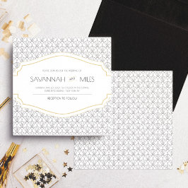 Convite de Casamento ao Quadrado de Arte Deco