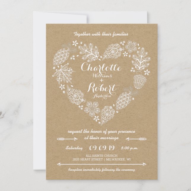 Convite de Casamento Apaixonado (Frente)