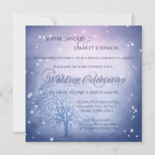 Convite de casamento após o inverno mágico com nev