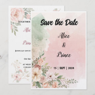 convite de casamento aquarela