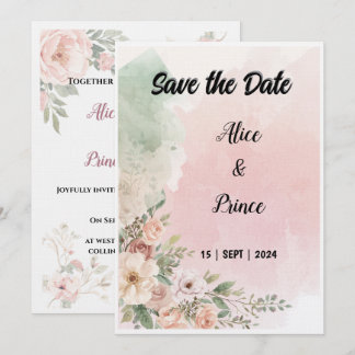 convite de casamento aquarela