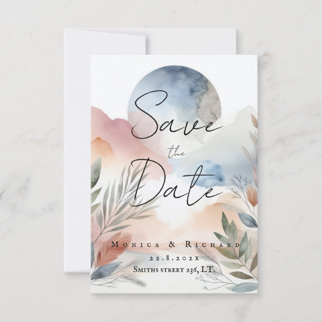 Convite de Casamento aquarela (Frente)