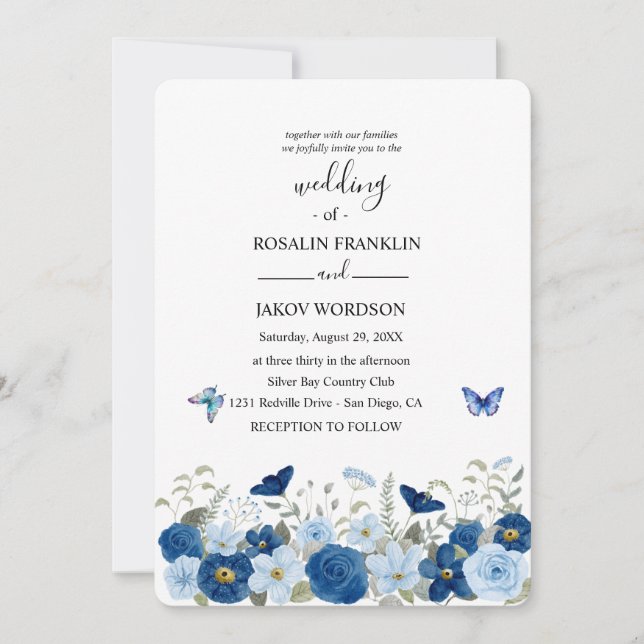 convite de casamento aquarela  (Frente)