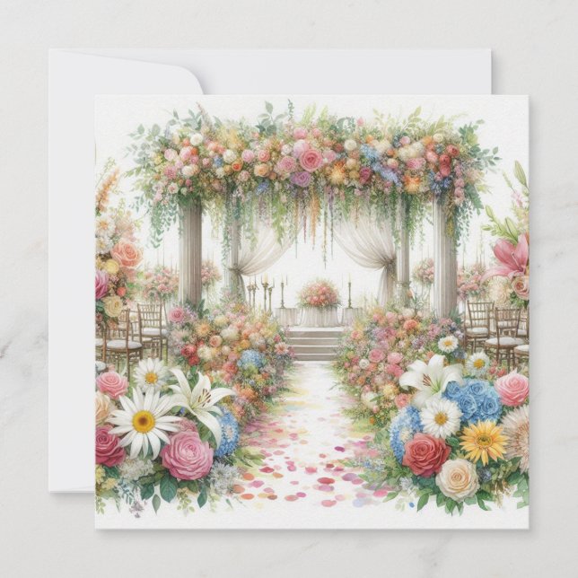 Convite de casamento aquarela (Frente)