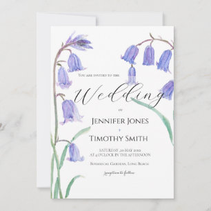 convite de casamento aquarela bluebell