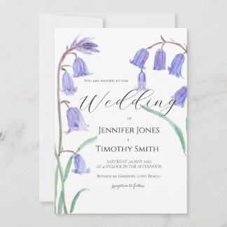 convite de casamento aquarela bluebell