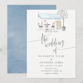 Convite de Casamento Aquarela Café Paris