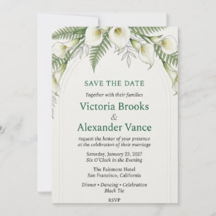 Convite de Casamento Aquarela com Copo-de-Leite, S