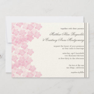 Convite de Casamento Aquarela com Hidrangea Rosa R