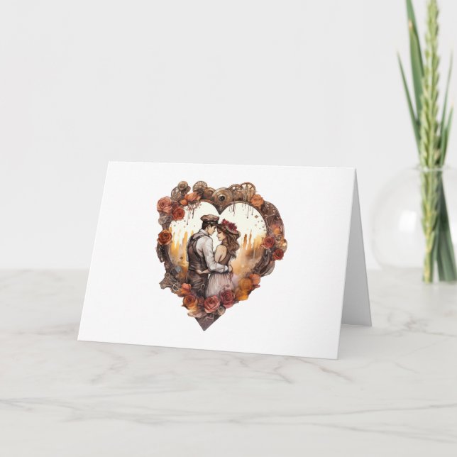 Convite de Casamento Aquarela Coração 2 de 5 (Frente)