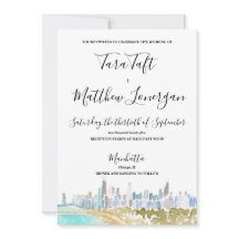 Convite de Casamento Aquarela da Silhueta de Chica