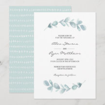 Convite De Casamento | Aquarela de jardim de eucal