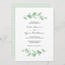 Convite De Casamento | Aquarela de jardim de eucal