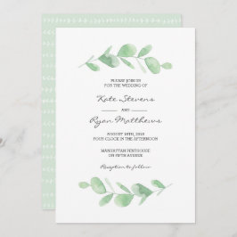 Convite De Casamento | Aquarela de jardim de eucal