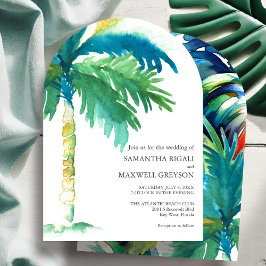 Convite de Casamento Aquarela de Palmeira