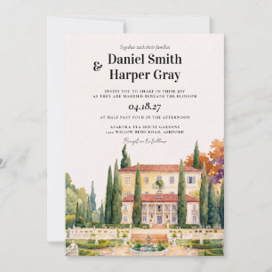 Convite de Casamento Aquarela de Vila Italiana