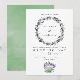 Convite de Casamento Aquarela Lavanda