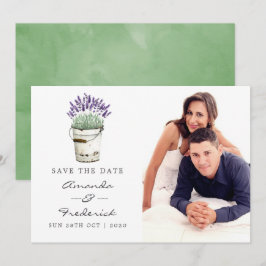 Convite de casamento aquarela lavanda para salvar 