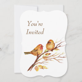 Convite de Casamento Aquarela Marrom Vermelho Dour