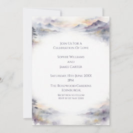 Convite de Casamento Aquarela Nebulosa