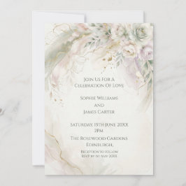 Convite de Casamento Aquarela Ocean Mist