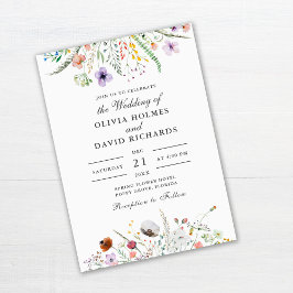 Convite de Casamento Aquarela Prado de Flores Silv