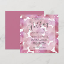 Convite de Casamento Aquarela Rosa Flores Boho