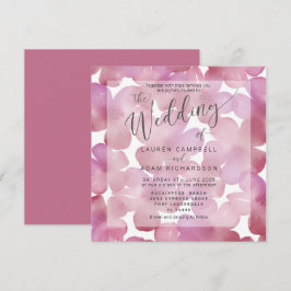Convite de Casamento Aquarela Rosa Flores Boho