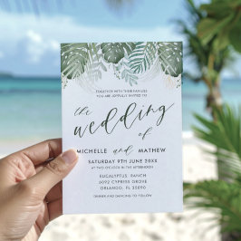 Convite de Casamento Aquarela Tropical de Destino