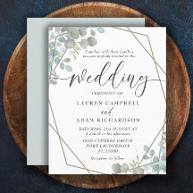 Convite de Casamento Aquarela Verde Econômico