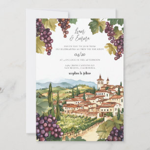 Convite de Casamento Aquarela Vinhedo