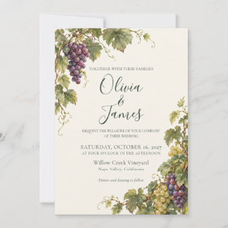 Convite de Casamento Aquarela Vinhedo