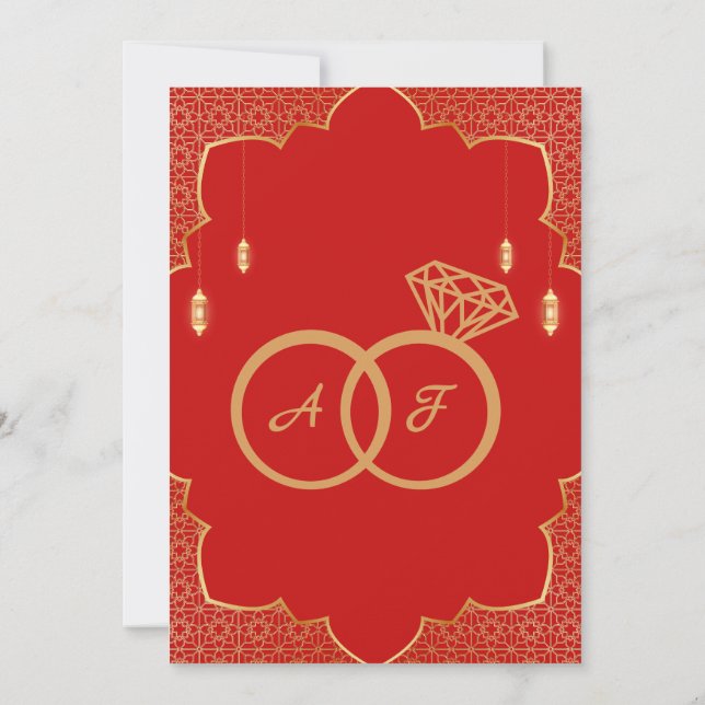 convite de casamento árabe (Verso)