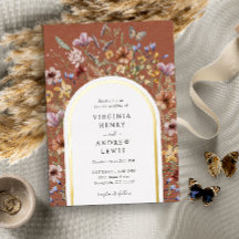 Convite de Casamento Arco Boho Terracota