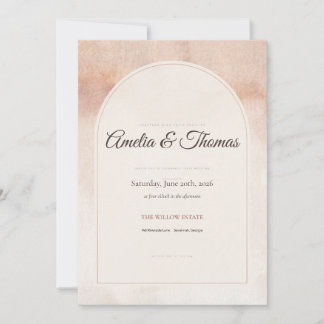 Convite de Casamento Arco de Aquarela Terracota