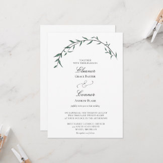 Convite de Casamento Arco de Salgueiro com Vegetaç