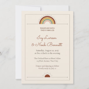 Convite de Casamento Arco-íris Boho