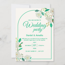 Convite de Casamento Arco Verde Musgo