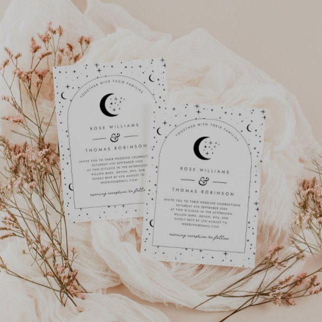 Convite de Casamento Arqueado Celestial (Criador carregado)