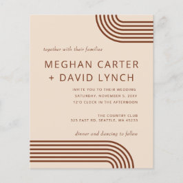 Convite de Casamento Arqueado de Terracota Moderno