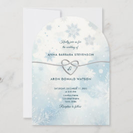 Convite de Casamento Arqueado Winter Wonderland