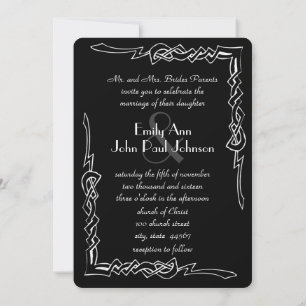 Convite de Casamento Art Déco com Monograma