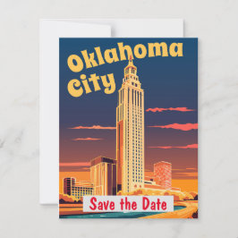 Convite de casamento Art Déco de Oklahoma City