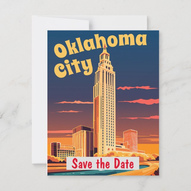 Convite de casamento Art Déco de Oklahoma City (Frente)