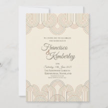 Convite de Casamento Art Déco em Forma de Leque Do